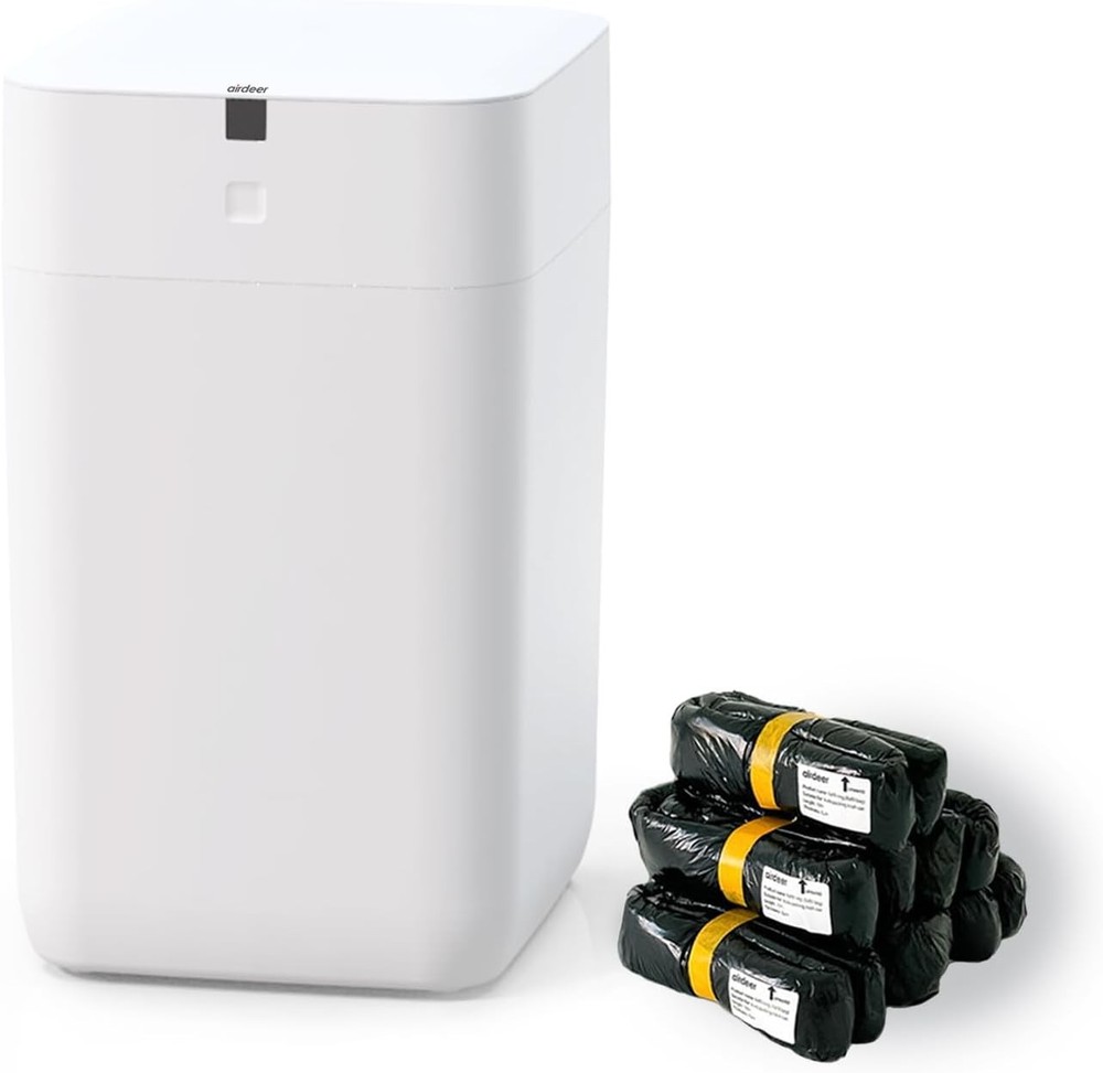 Airdeer Automatic Trash Can, 4 Gallon Self Sealing and Self-Changing White