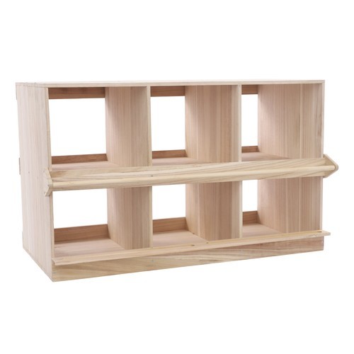 Chicken Laying Boxes 6 Hole Nesting Box Wooden Nesting Boxes for Chickens 2-Tier