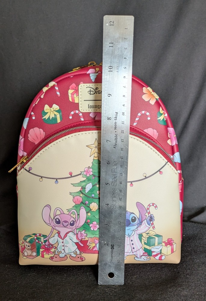 Loungefly Disney Stitch & Angel Holiday Tree Backpack Mini NWT