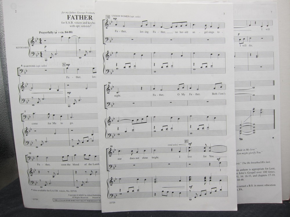 Father - Herb Frombach - Sheet Music 2004