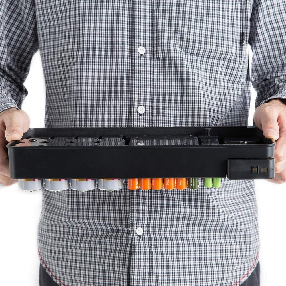 Battery Storage Organizer Case with Removable Tester for AAA AA 9V C D Batteries