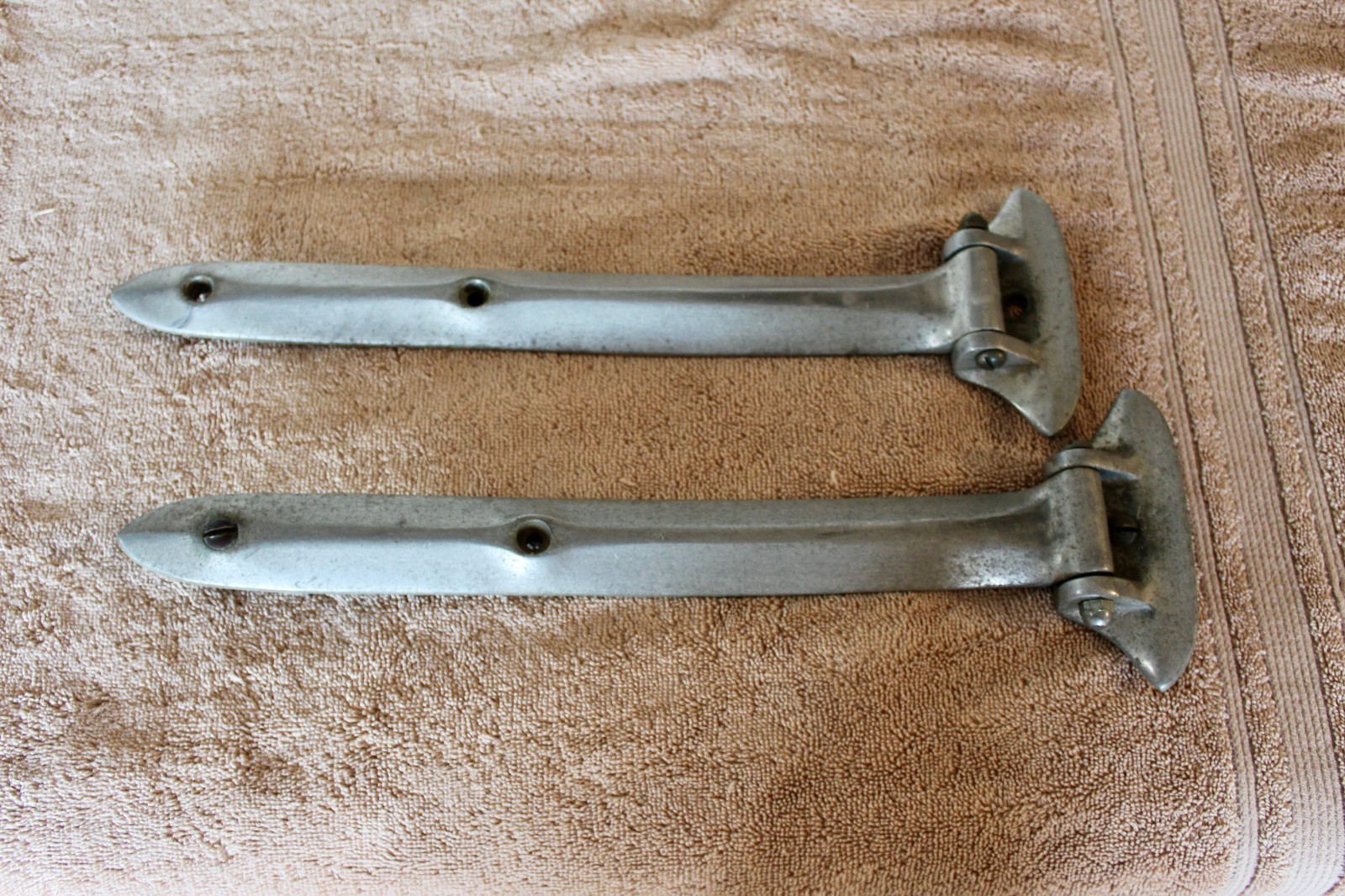 vintage aluminum boat parts cleats, trim, 20 piece lot