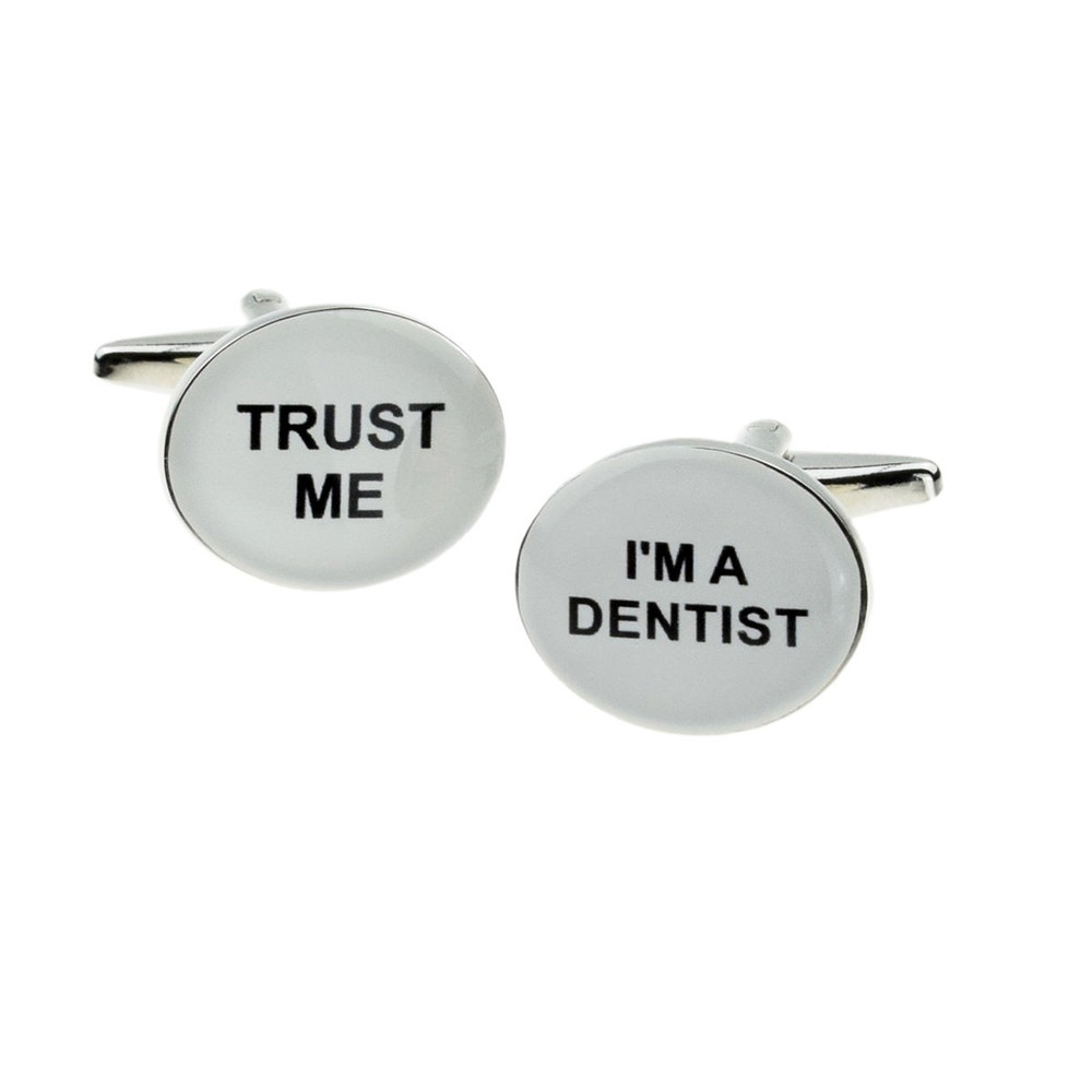 Trust me I'm a Dentist Oval Cufflinks in a Cufflink Box X2BOCO030