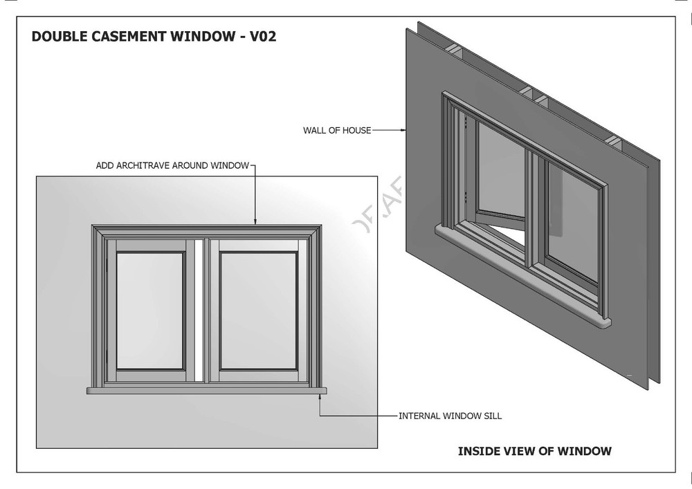 TIMBER CASEMENT WINDOWS - V02 - Building Plans 2D & 3D - MAKE YOUR OWN & SAVE $$