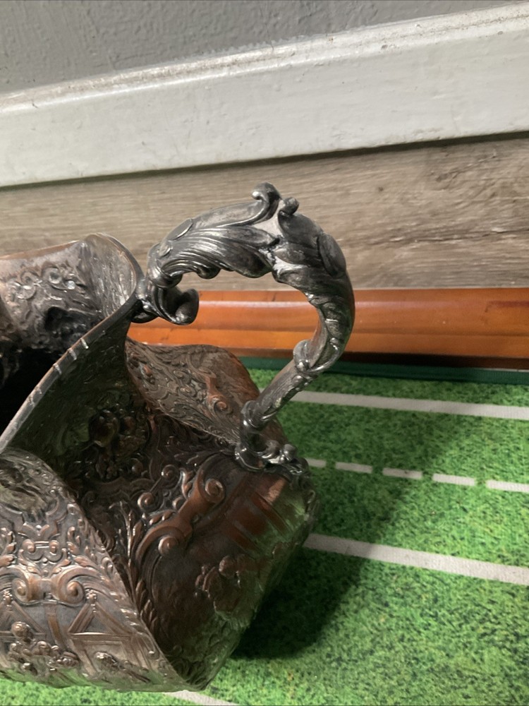 SILVERPLATE on Copper PITCHER Dutch Colonial