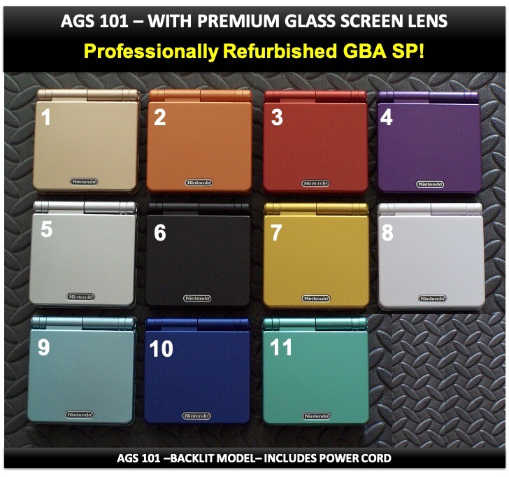 Nintendo Game Boy Advance GBA SP System AGS 101 Brighter Screen Pick Solid Color