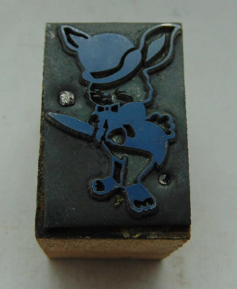 Printing Letterpress Printers Block Rabbit With a Carrot