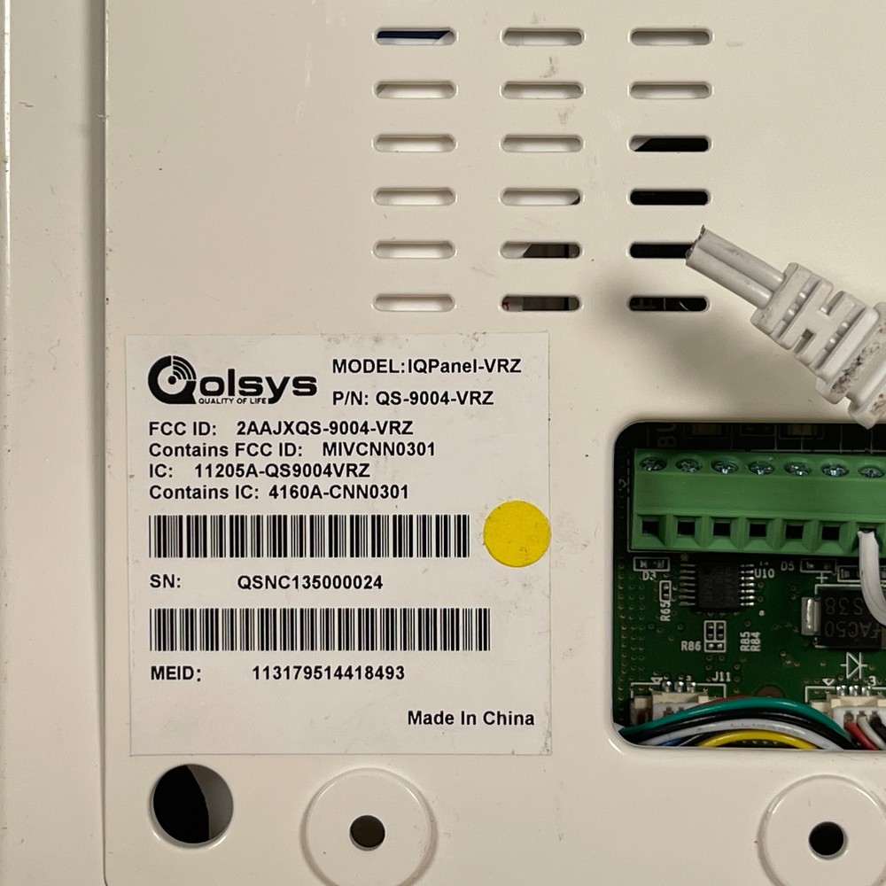 Qolsys IQ Panel-VRZ White Portable All-In-One Security Smart Home Control Panel