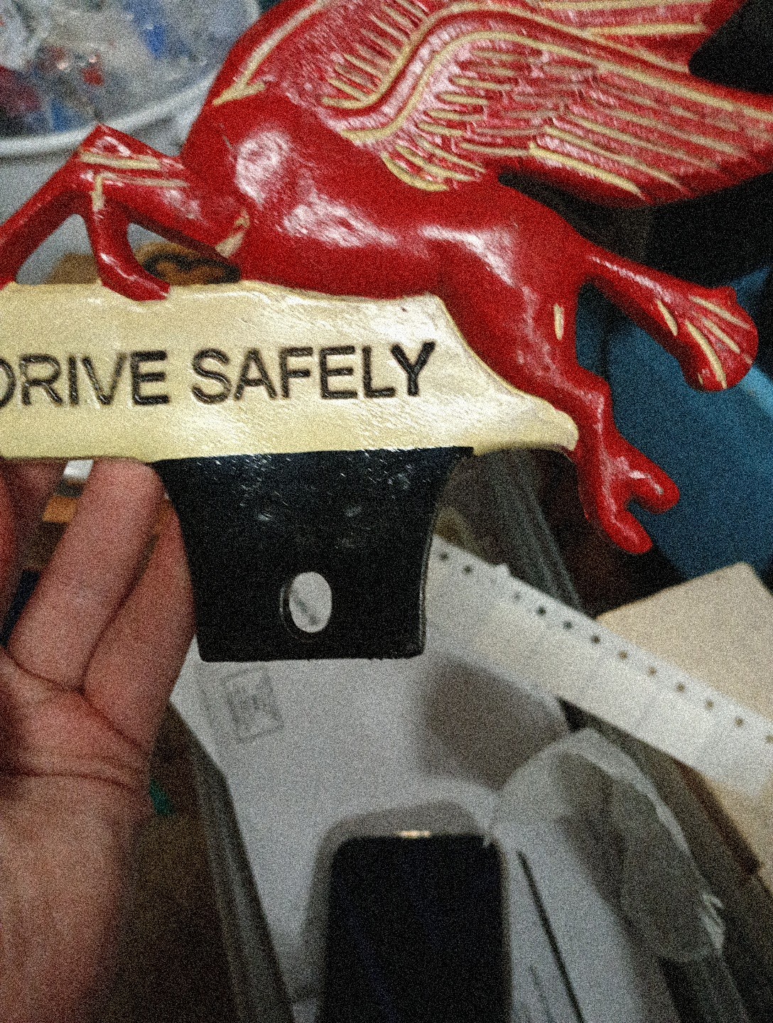 Metal Pegasus Drive Safely Topper