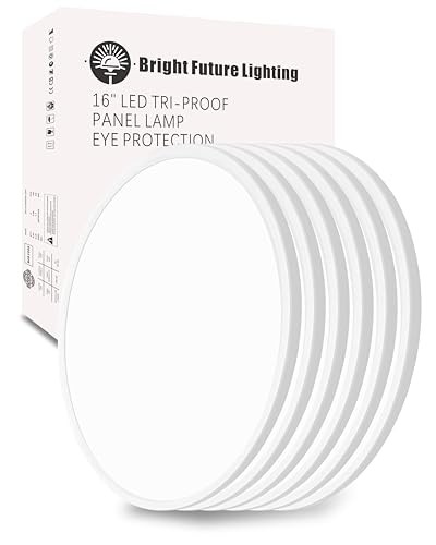 6Pack 16 Inch Led Flush Mount Ceiling Light Panel, 32W,3480LM, 16IN-6PACK White