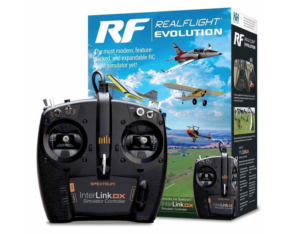 Realflight Evolution RC Airplane Flight Simulator w/Interlink DX Controller MD2