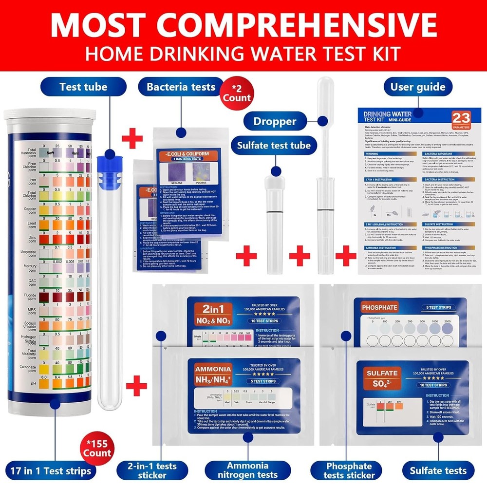 Beginner-Friendly Water Testing Kit - 55 Strips