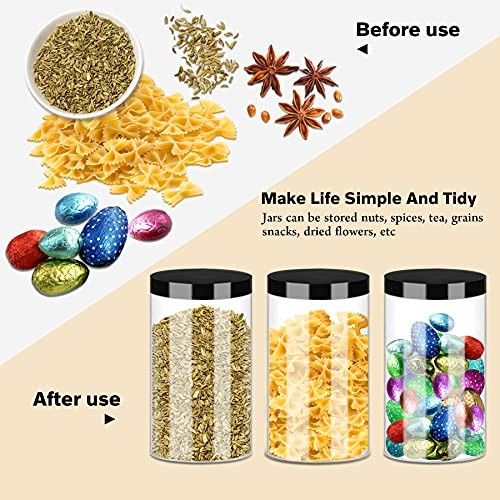 SLifeJars Clear Plastic Jars 32oz 12Pack Big Round PET Plastic 32OZ 12Pack