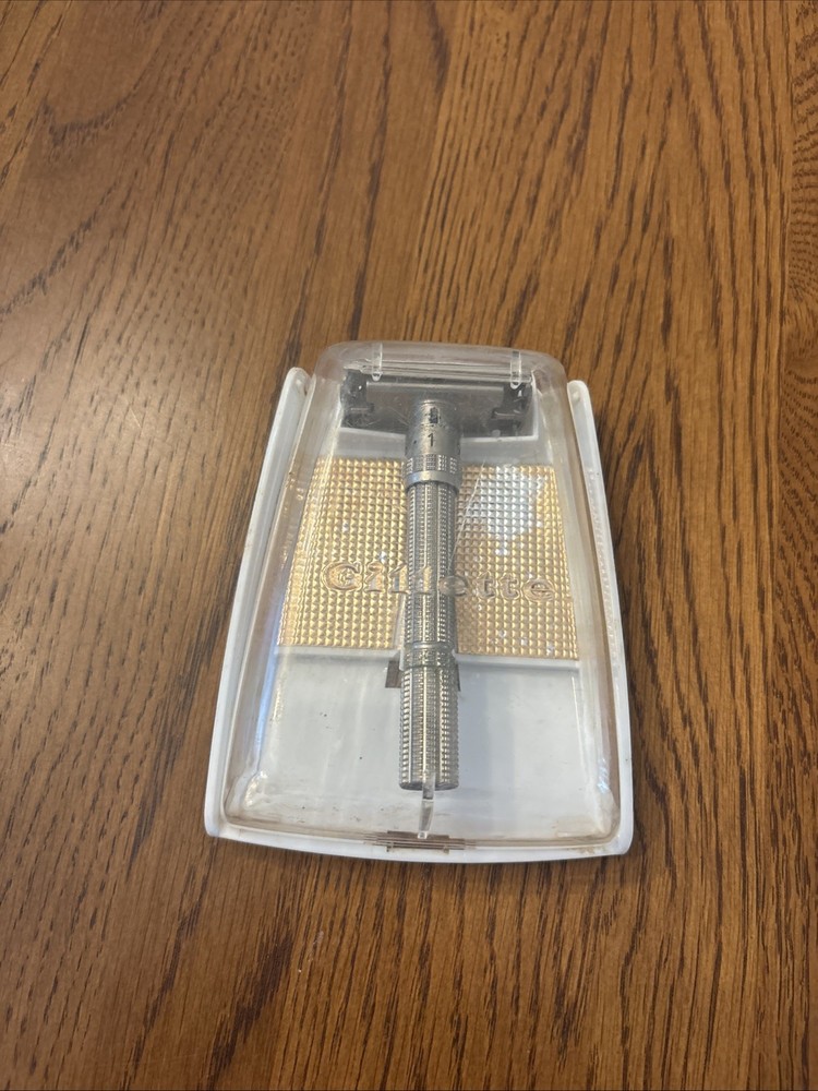 Vintage Gillette Adjustable Safety Razor With Plastic Case  - *READ*
