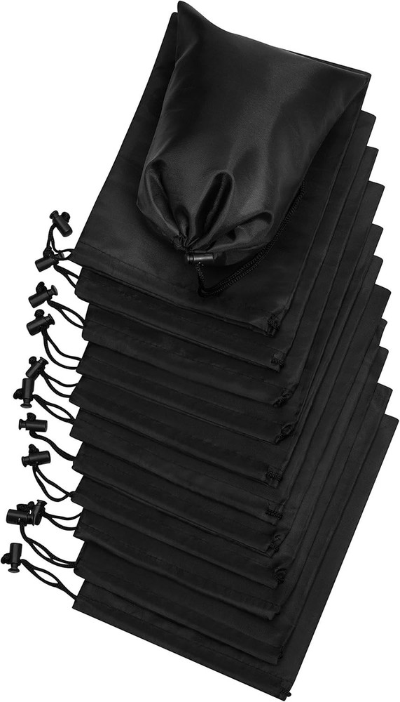 Drawstring Bag - Nylon Cinch and Ditty Stuff Pouch with Toggle (6 X 8-12 Pack B