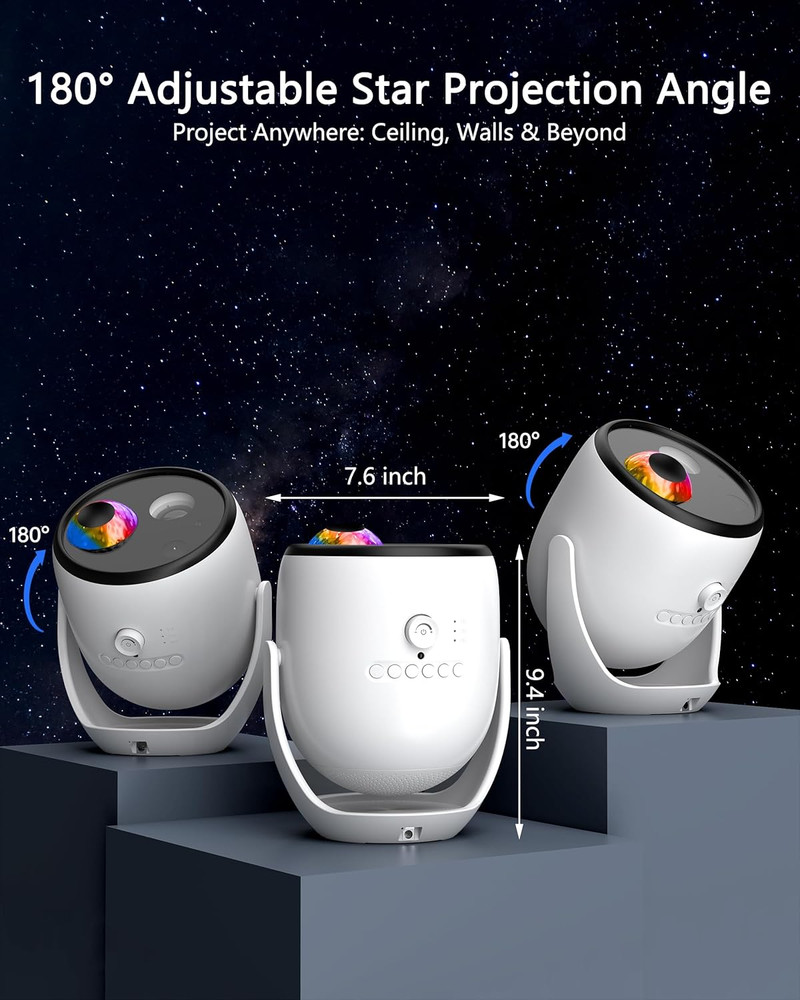 3D Galaxy Projector, Star Projector with 90 Dynamic Scenes, HD Planetarium Proje