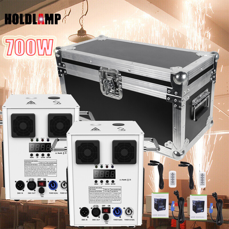 2XCold Spark Machine 700W Firework Special Stage DJ Effect Machine & Flight Case