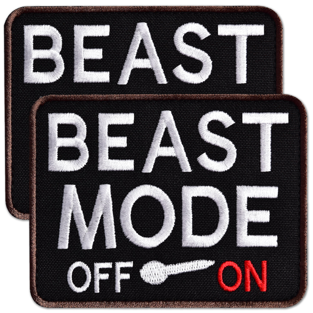 2pcs Beast Mode ON Patch Embroidered Tactical Morale Patches