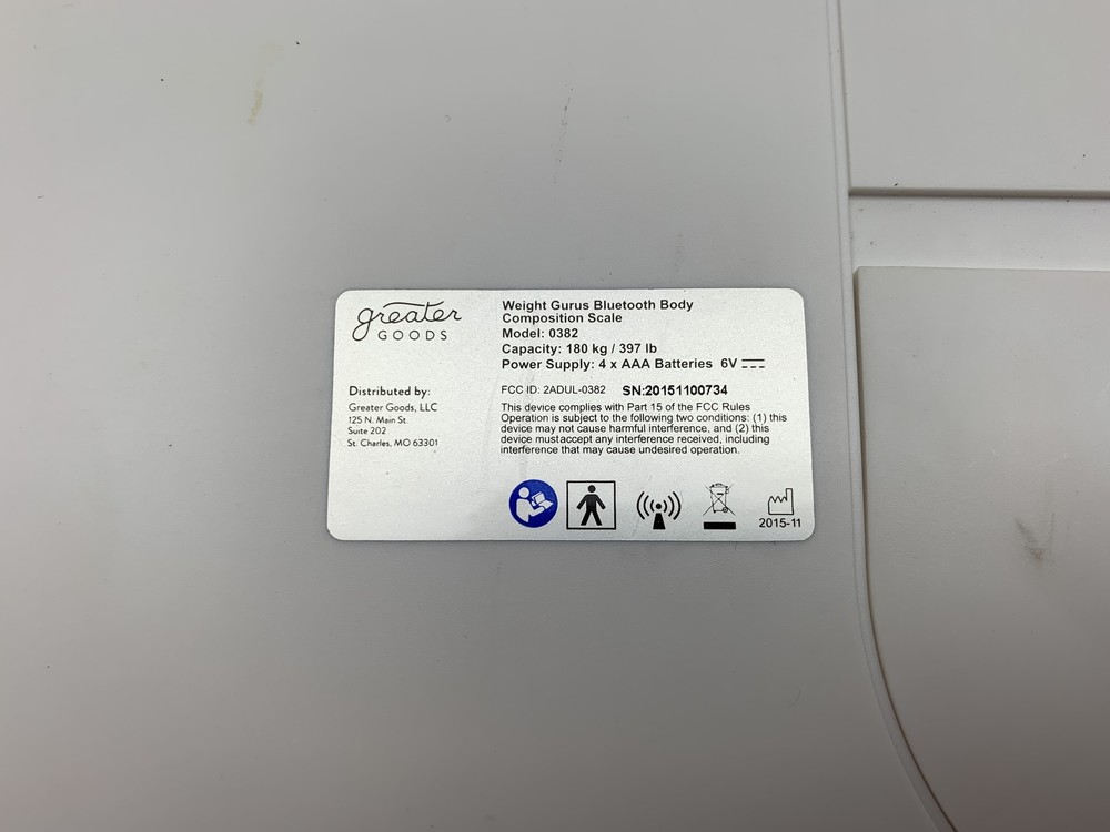 Bluetooth Body Composition Scale White - Weight Gurus