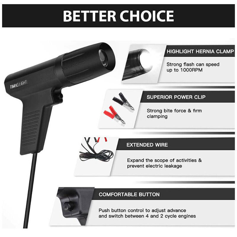Car Petrol Engine Ignition Timing Detector Xenon Light Inductive Strobe Test