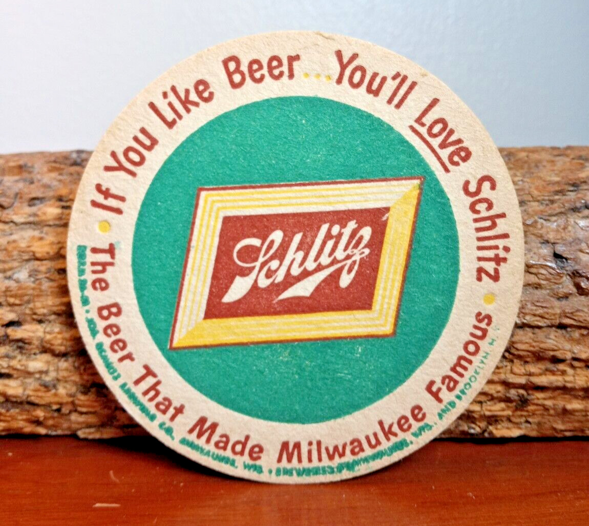 Schlitz Beer Coaster ... 1952