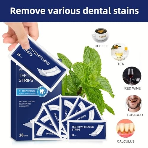 Teeth Whitening Strips, Enamel Safe, 28 Strips for Sensitive Teeth