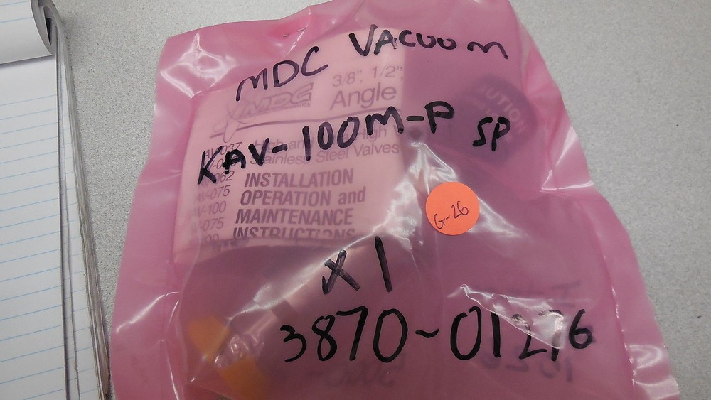 KAV-100M-P SP MDC Vacuum, Angle Vacuum Valve