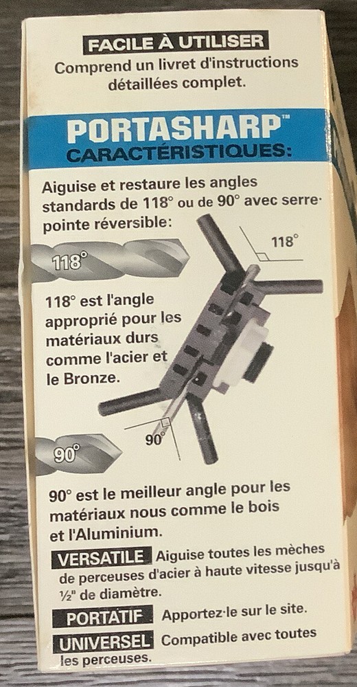 New PICQUIC PORTASHARP Drill Bit Sharpener NIB