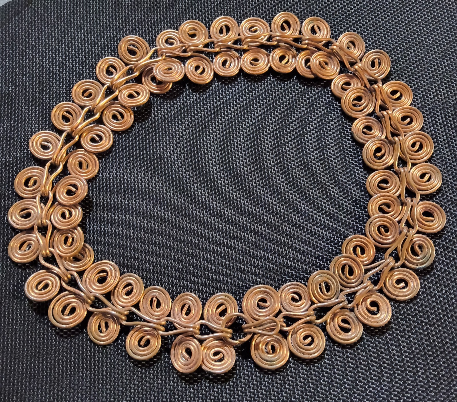 Ancient Egyptian Copper Coil Style Necklace - 18" - 86 Grams - Handcrafted