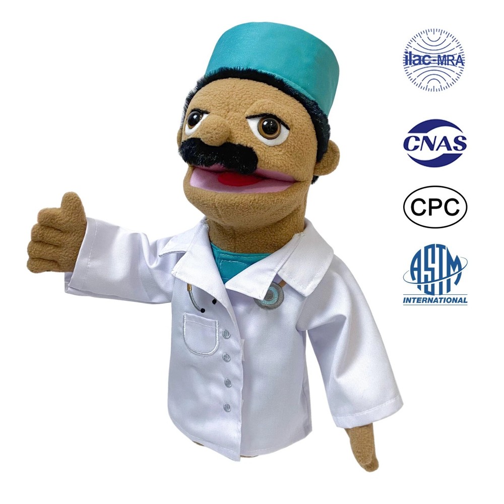 16" Nurse Hand Puppet Interactive Puppet with Retractable Control Rod For Kids