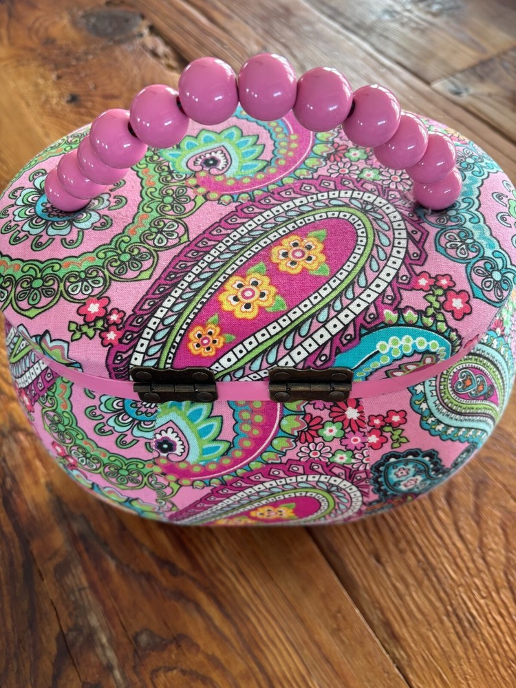Pink Paisley Sewing Box