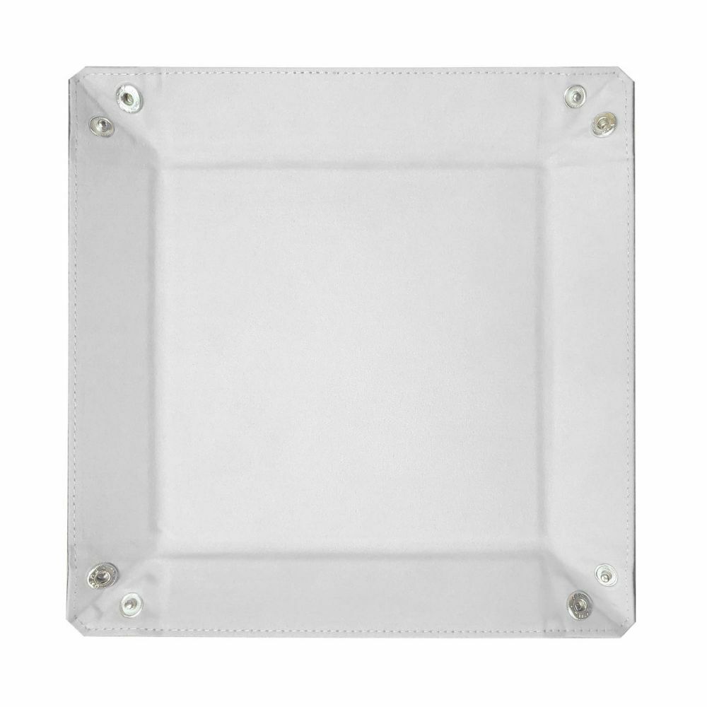 BCW 7 Inch Square Leather Dice Tray - White