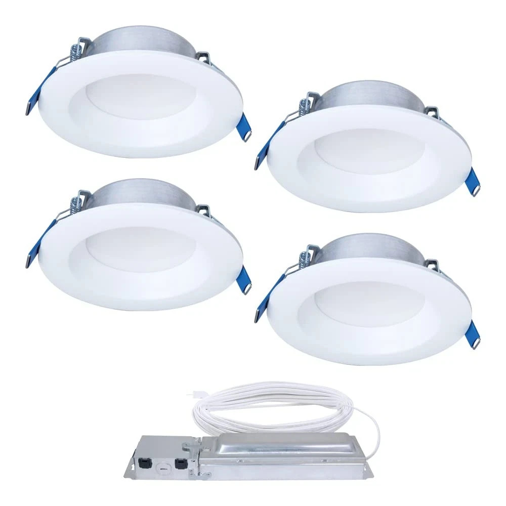 (4pk) HALO 4 inch Quicklink Canless LED Downlight Selectable 2700-5000K
