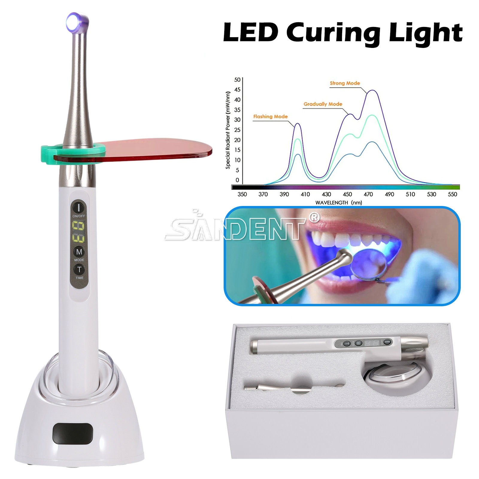 Dental Woodpecker Style iLED Wireless Curing Light Lamp 1 Sec Cure