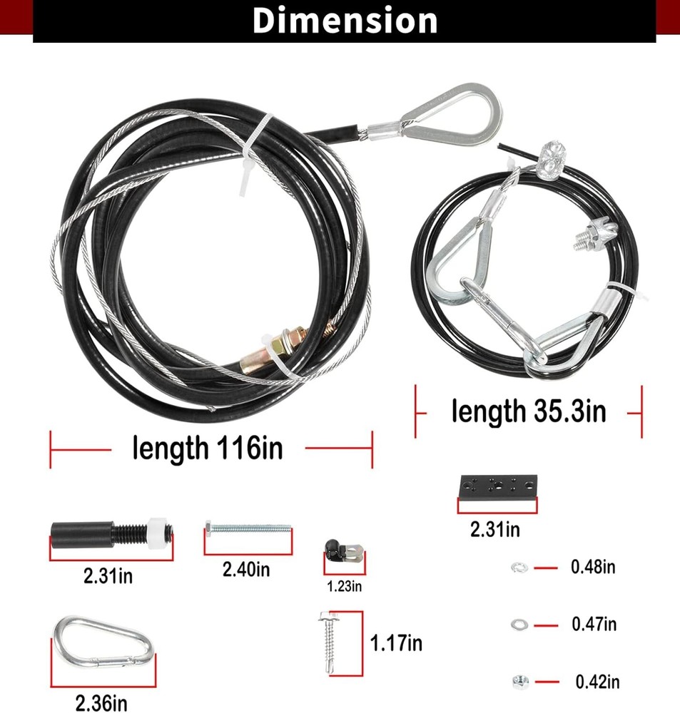 Trailer Brake System Extra Cable Kit, RV Tow Bar Ready Stop Cables, Connected wi