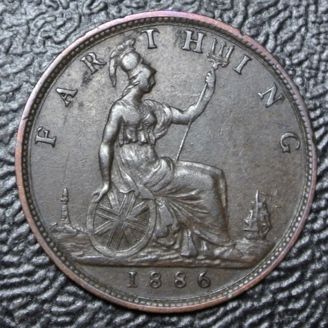 1886 GREAT BRITAIN - FARTHING - BRONZE - Queen Victoria - Nice DETAILS