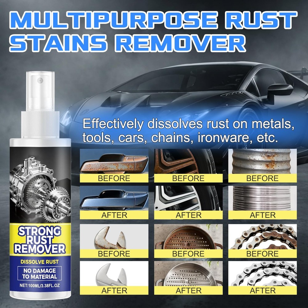 2pcs Rust Remover Spray for Metal, Multipurpose Rust Stain Remover, Heavy Dut...