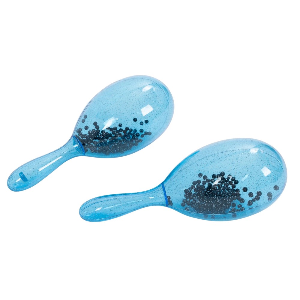 Percussion Plus transparent maracas - Blue sparkle