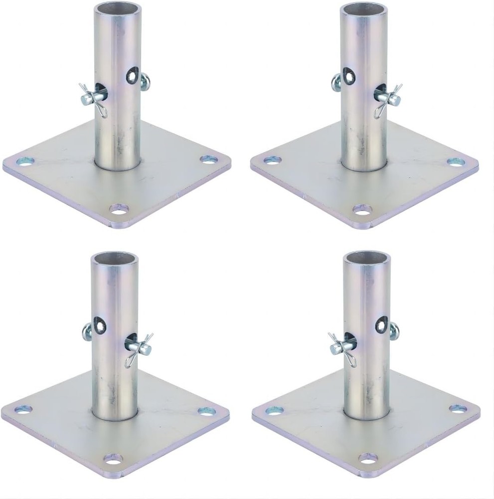 YXGJDP 5"x5"x1-5/16"OD Galvanized Scaffold Base Plates Silver 4Pack.