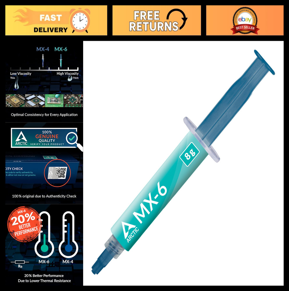 Ultimate Performance Thermal Paste 8g - High Thermal Conductivity for CPU, GPU,