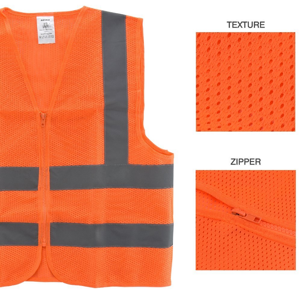 Orange Mesh High Visibility Safety Vest, ANSI/ ISEA 107-2010