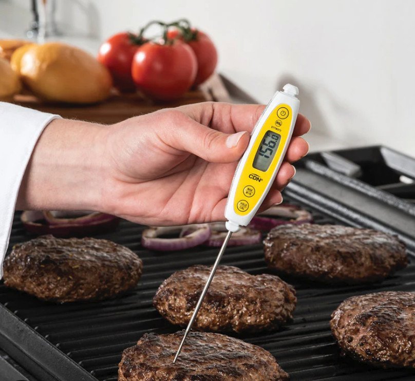 CDN Waterproof Thin Tip Thermometer,White 3.5" Stem