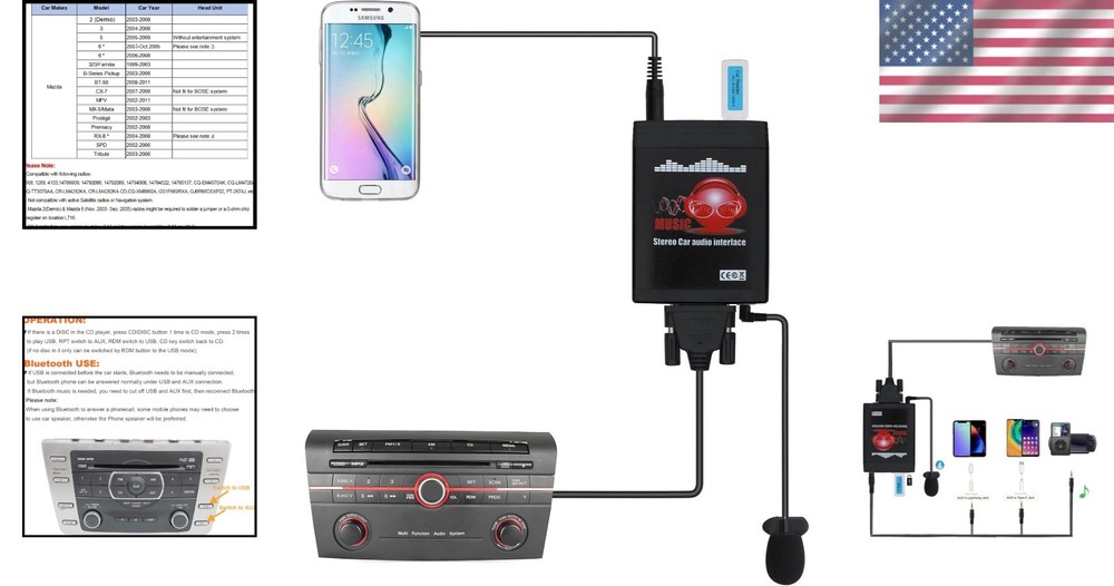 Wireless Bluetooth Adapter for Mazda RX8, 3, 5, 6 – Safe Hands-Free Calling