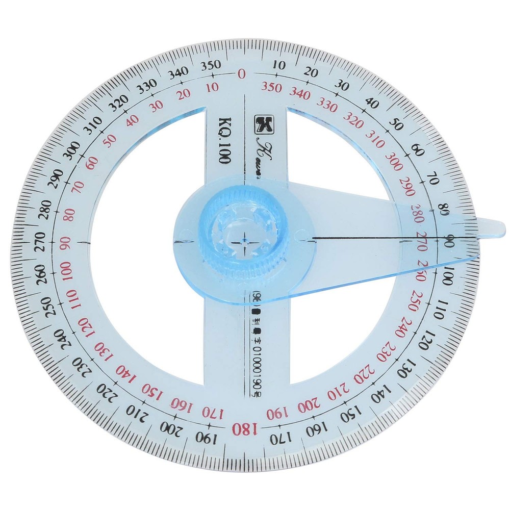Swing Arm Protractor Plastic 4 Inch 360 Degree Measuring Ruler Math Tool