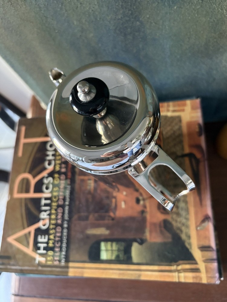 MCM Silver Plate Art Deco Geometric Shape Coffee Pot.