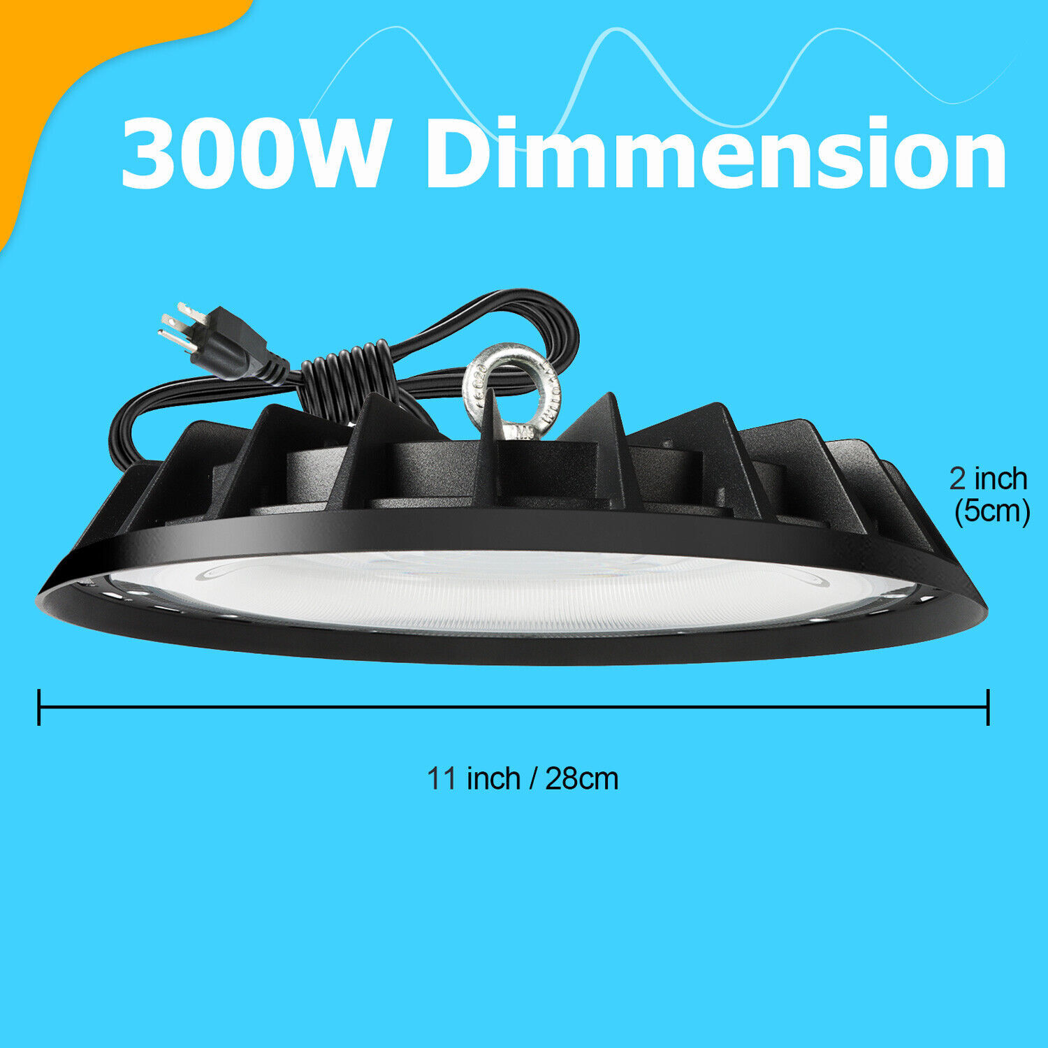 6 Pack 300W UFO Led High Bay Light Shop Industrial Commercial Factory Warehouse