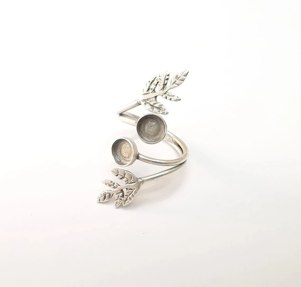 Wrap Leaf Ring Setting, Cabochon Blank, Resin Bezel, inlay Mounting, Epoxy Frame