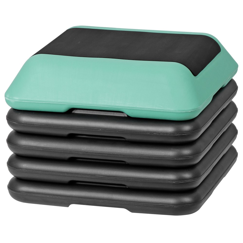 16'' Aerobic Step Platform Adjust 4 -12" Exercise Stepper W/ 4 Risers Green