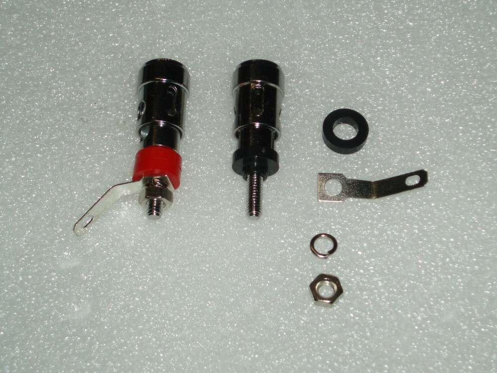 set of 2 Binding Post wire antenna speaker ground Connectors push/spring