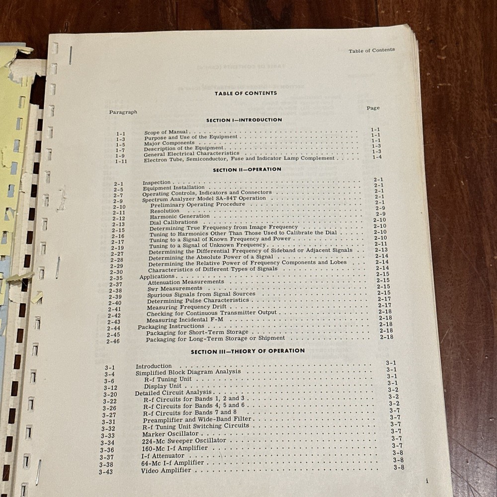 Polarad Model SA-84T Transistorized Spectrum Analyzer Instruction Manual 1963